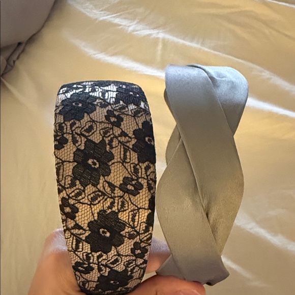 Accessories - Black Lace and Gray Satin Headbands